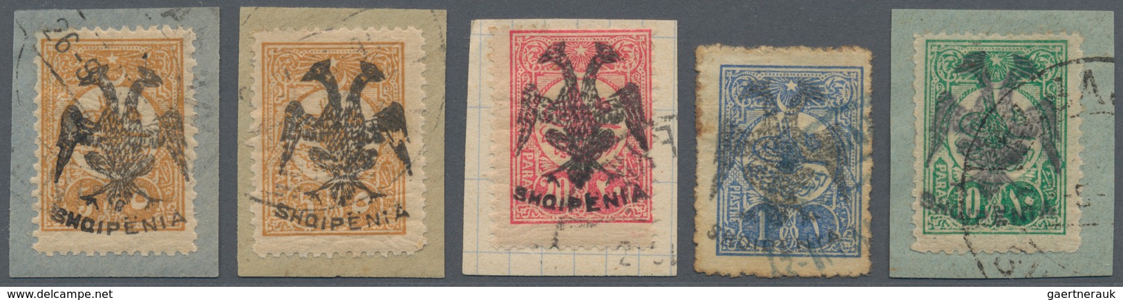 26009 Albanien: 1913/1949, Used And Mint Assortment In A Stockbook From Some Double Headed Eagle Overprint - Albanie