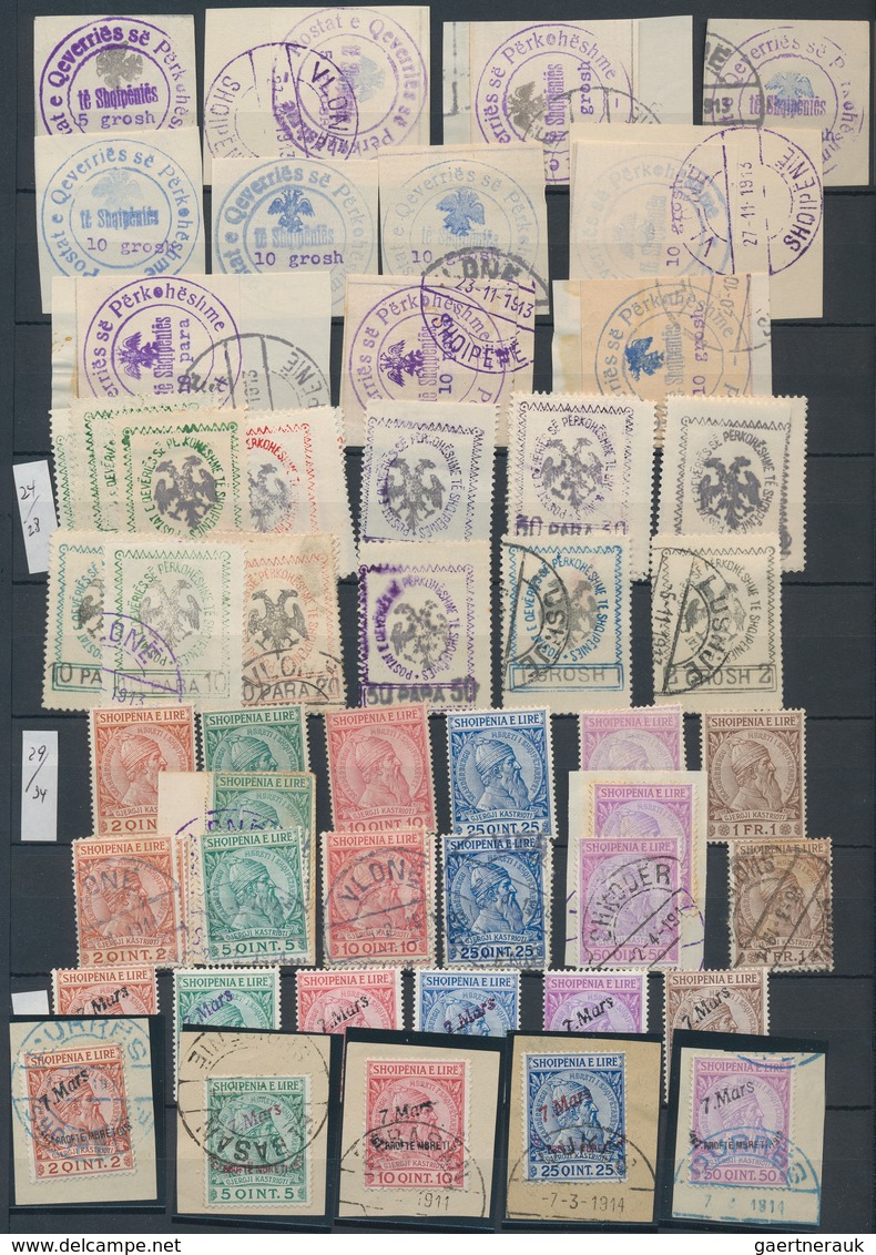 26010 Albanien: 1913/1944, Comprehensive Mint And Used Collection On Stocksheets, Often Collected In Mint - Albanie