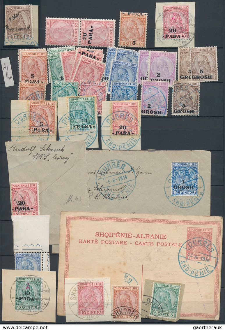 26010 Albanien: 1913/1944, Comprehensive Mint And Used Collection On Stocksheets, Often Collected In Mint - Albanie