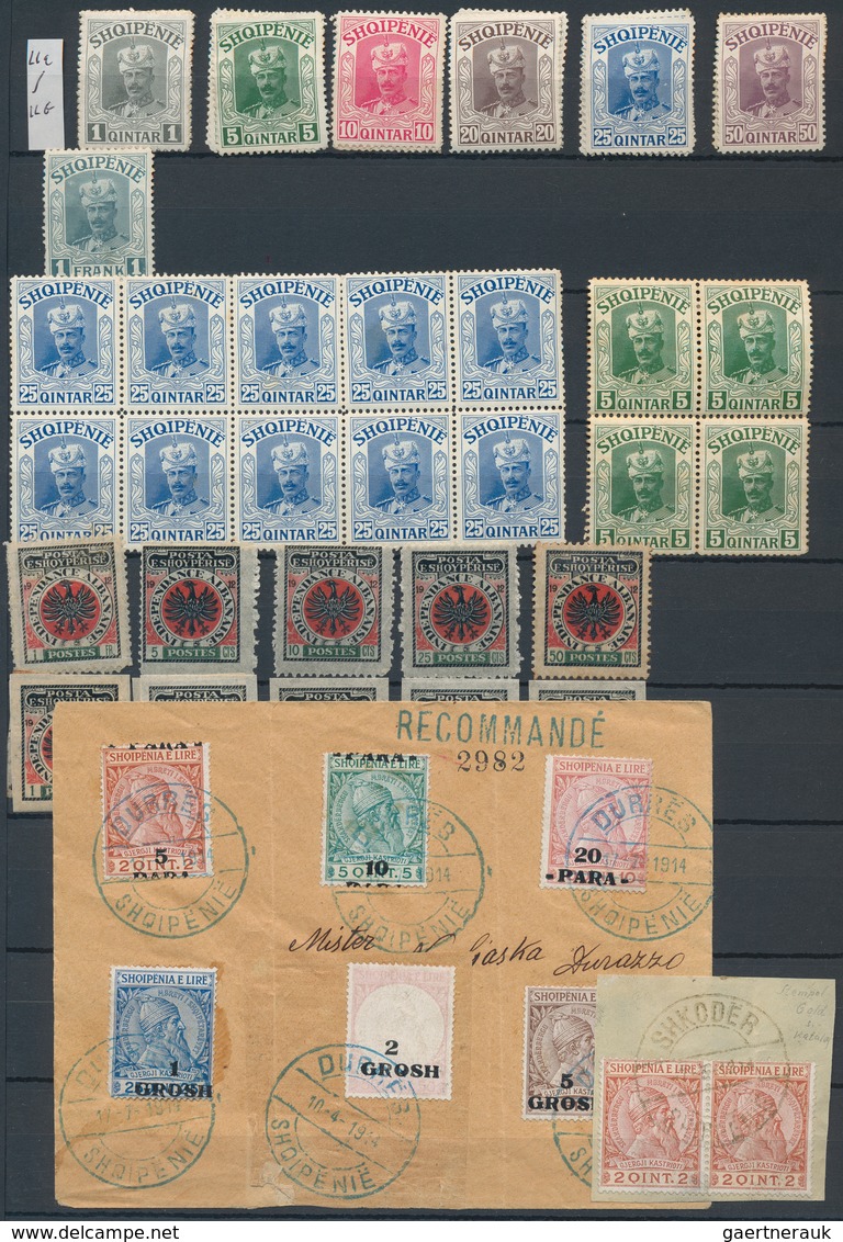 26010 Albanien: 1913/1944, Comprehensive Mint And Used Collection On Stocksheets, Often Collected In Mint - Albanie