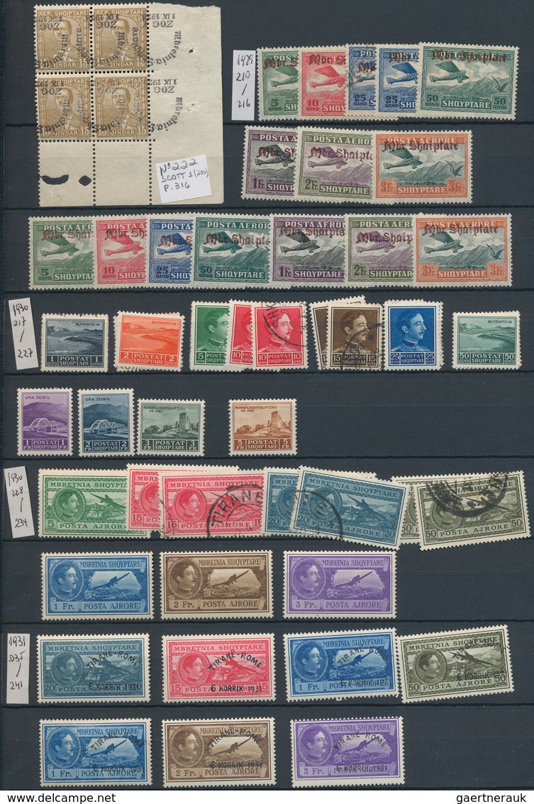 26010 Albanien: 1913/1944, comprehensive mint and used collection on stocksheets, often collected in mint