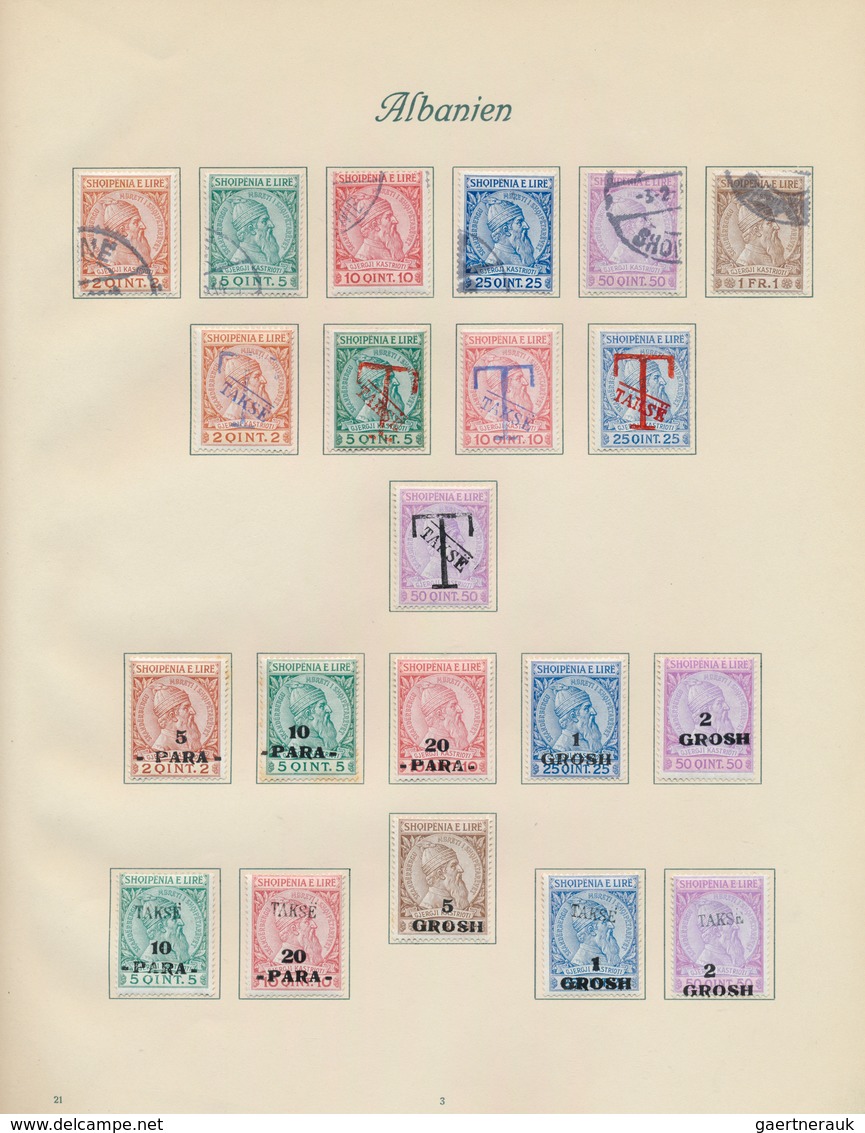 26011 Albanien: 1913/1937, Mainly Mint Collection On Album Pages, Incl. 1928 Airmail Overprints U/m. - Albanie