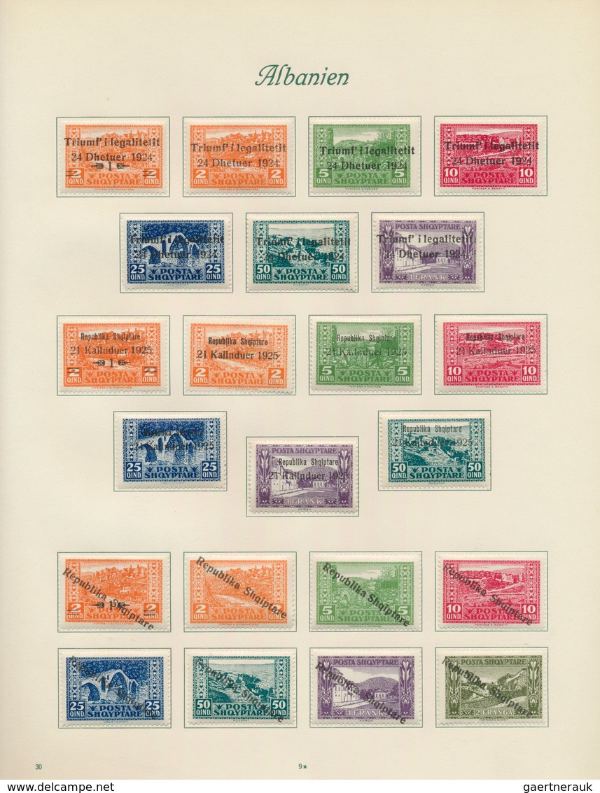 26011 Albanien: 1913/1937, Mainly Mint Collection On Album Pages, Incl. 1928 Airmail Overprints U/m. - Albanien