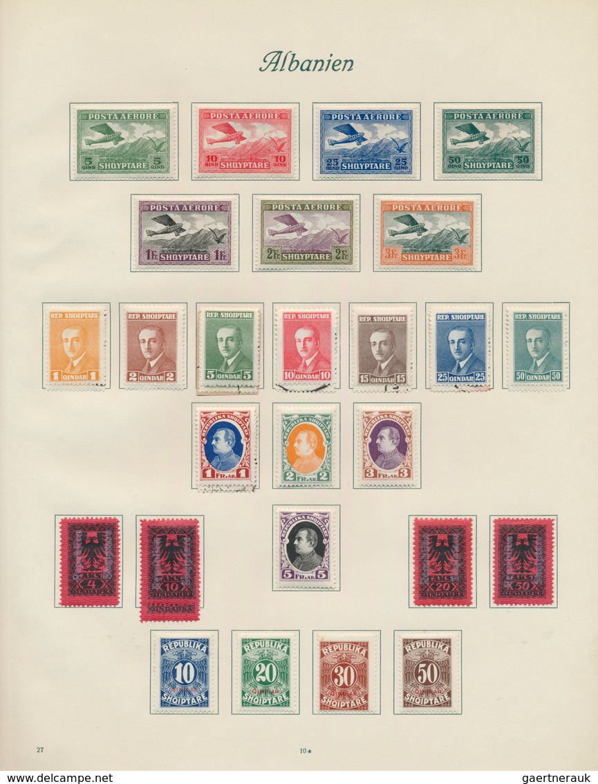 26011 Albanien: 1913/1937, Mainly Mint Collection On Album Pages, Incl. 1928 Airmail Overprints U/m. - Albanien