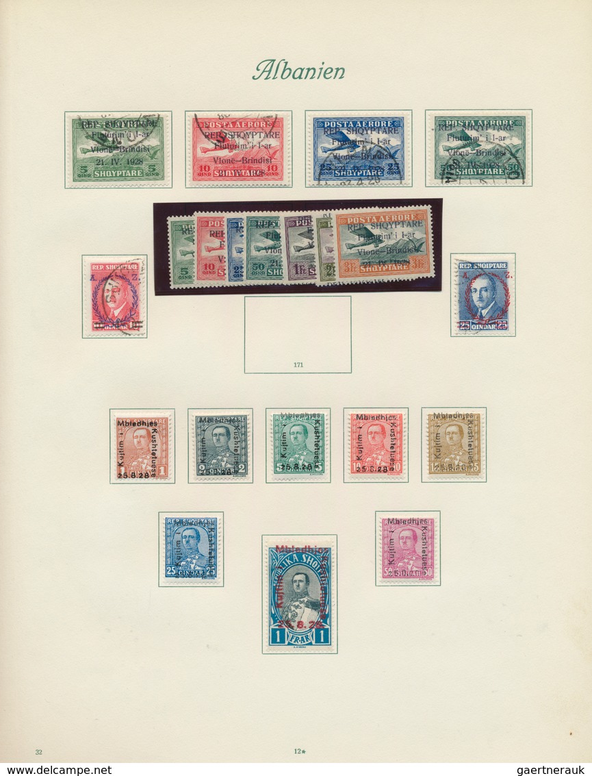 26011 Albanien: 1913/1937, Mainly Mint Collection On Album Pages, Incl. 1928 Airmail Overprints U/m. - Albanie