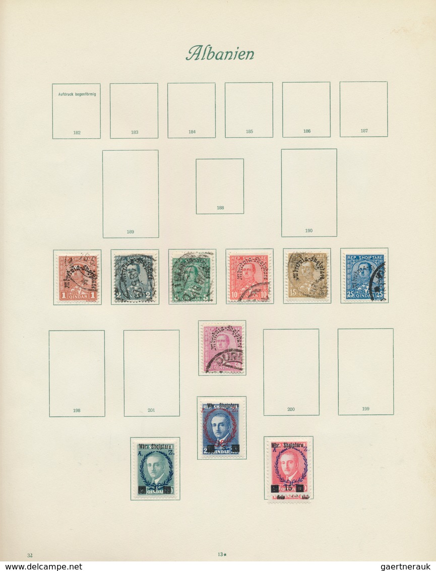 26011 Albanien: 1913/1937, Mainly Mint Collection On Album Pages, Incl. 1928 Airmail Overprints U/m. - Albanie