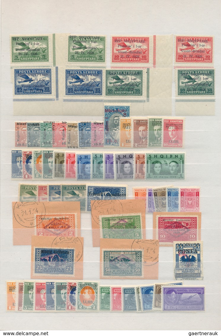 26013 Albanien: 1919/1980, Mint And Used Accumulation/collection On Stocksheets, Incl. Good Part Pre-1945 - Albanie