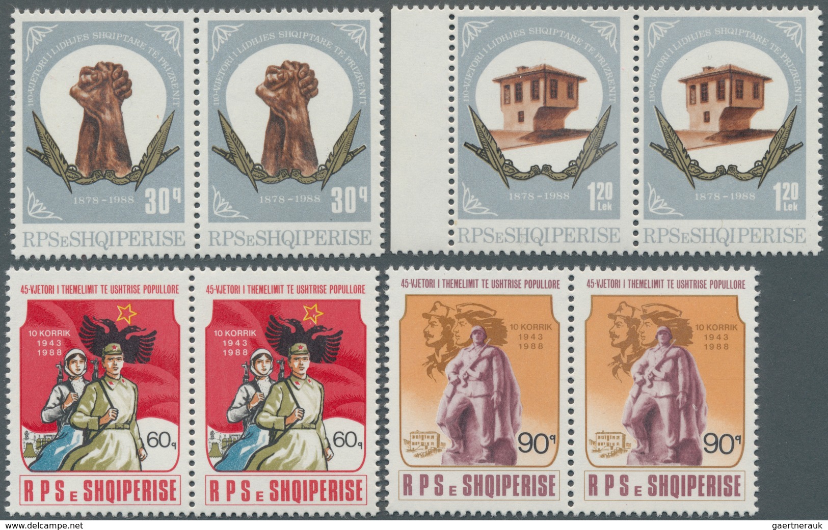 26019 Albanien: 1947/1992, U/m Accumulation Of Complete Sets Within Units (mainly Pairs And Blocks Of Four - Albanie