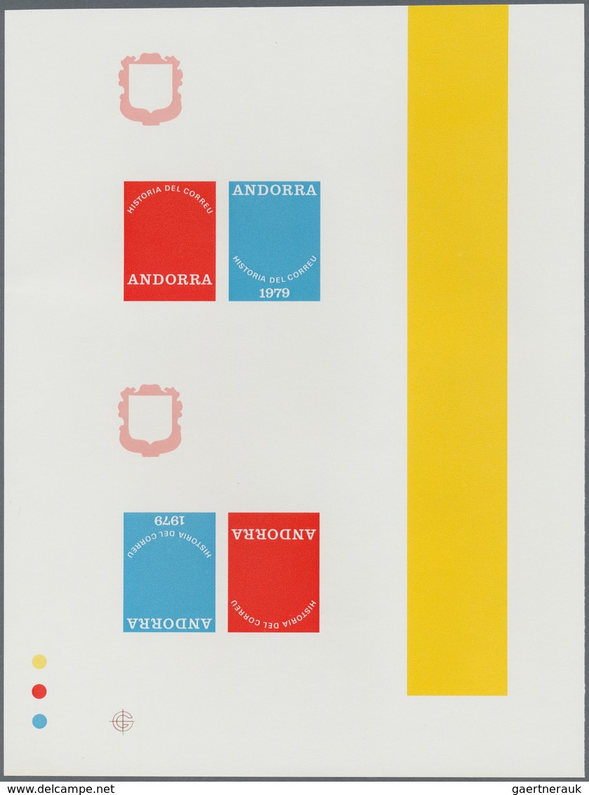 26057 Andorra - Spanische Post: 1979/1980 (ca.), Ungewöhnlicher Großer Bestand Von Einigen Hundert PROBEDR - Autres & Non Classés