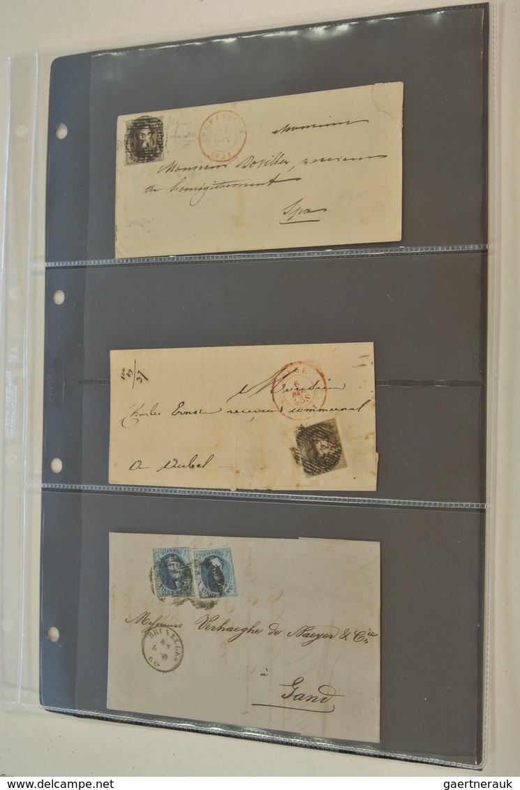 26072 Belgien: 1835/70: Lot Of 13 Old Covers Of Belgium, Including 3 Unfranked Covers And 10 Covers With S - Autres & Non Classés