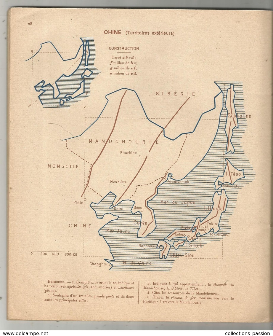 Cahier De Cartographie Par A. Fraysse , Océans , Continents , Grandes Puissance Mondiales , Frais Fr : 3.95 E - 6-12 Ans