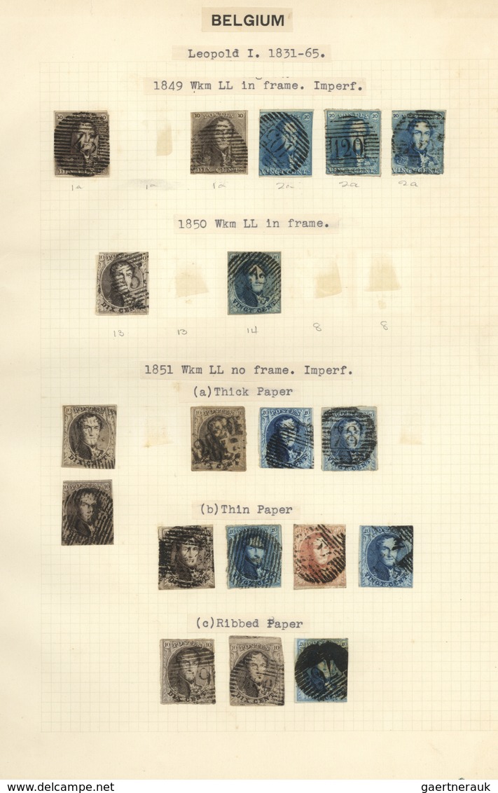 26080 Belgien: 1849/1958, Used And Mint Collection On Album Pages, From A Good Section Epaulettes/Medaillo - Autres & Non Classés