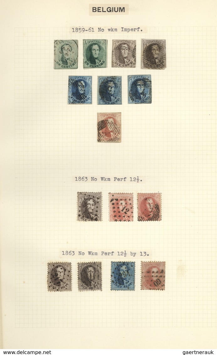 26080 Belgien: 1849/1958, Used And Mint Collection On Album Pages, From A Good Section Epaulettes/Medaillo - Autres & Non Classés