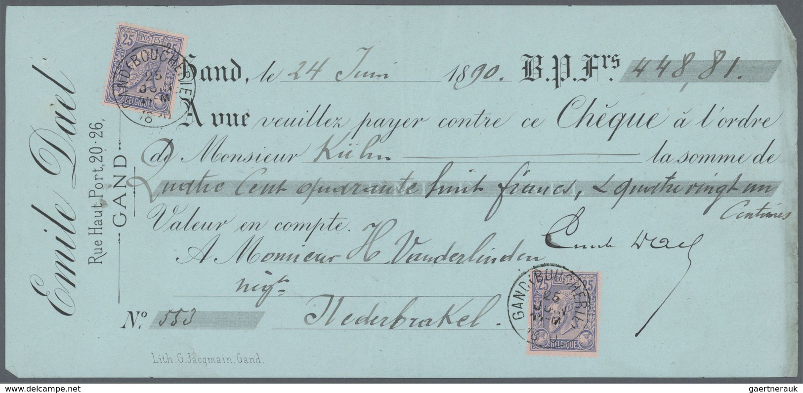 26085 Belgien: 1849 - 1907, Schöne Partie Von über 60 Belegen, Briefe, Einige Briefvorderseiten Und Ganzsa - Autres & Non Classés