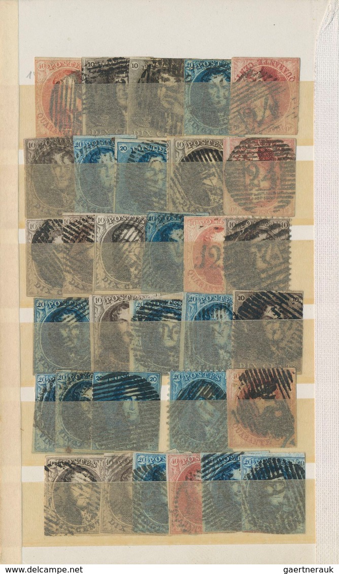 26087 Belgien: 1849/1880 (ca.), Used Assortment Of Apprx. 180 Stamps From Epaulettes/Medaillons, Mainly Ob - Autres & Non Classés