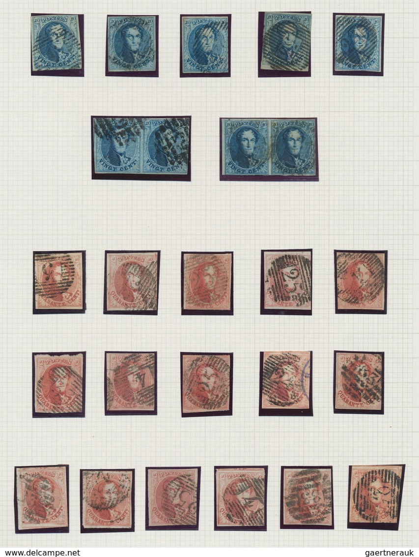 26088 Belgien: 1849/1861, Used Collection Of 41 Stamps Epaulettes/Medaillons, Neatly Arranged On Album Pag - Autres & Non Classés