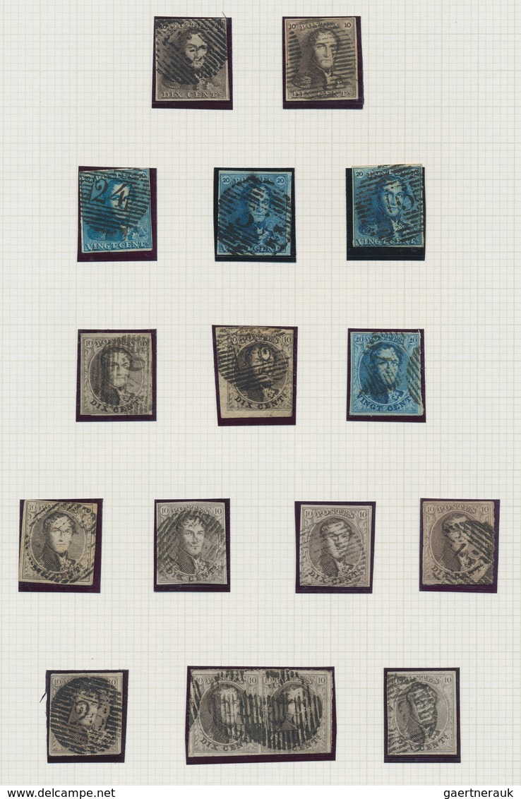 26088 Belgien: 1849/1861, Used Collection Of 41 Stamps Epaulettes/Medaillons, Neatly Arranged On Album Pag - Autres & Non Classés