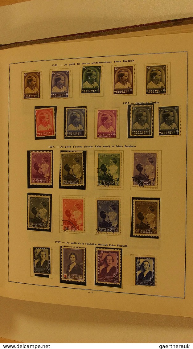 26091 Belgien: 1850/1947: MNH, mint hinged and used remainder collection Belgium 1850-1947 in old album wi