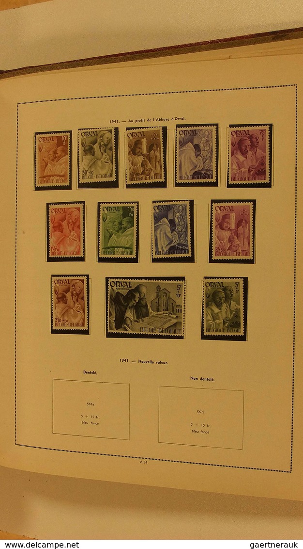 26091 Belgien: 1850/1947: MNH, mint hinged and used remainder collection Belgium 1850-1947 in old album wi