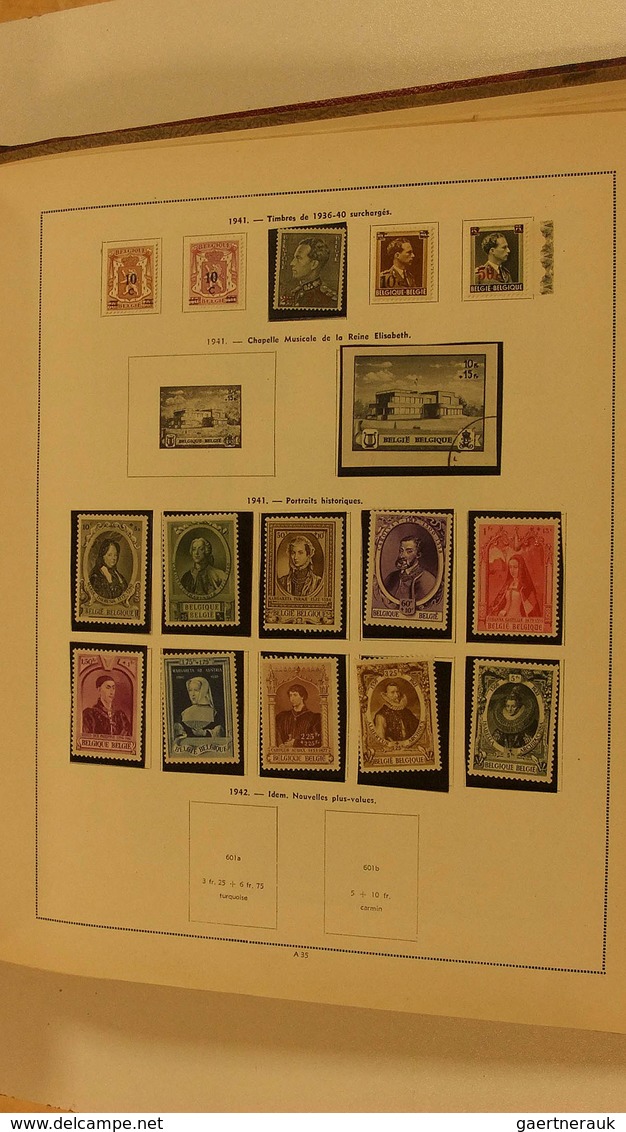 26091 Belgien: 1850/1947: MNH, mint hinged and used remainder collection Belgium 1850-1947 in old album wi