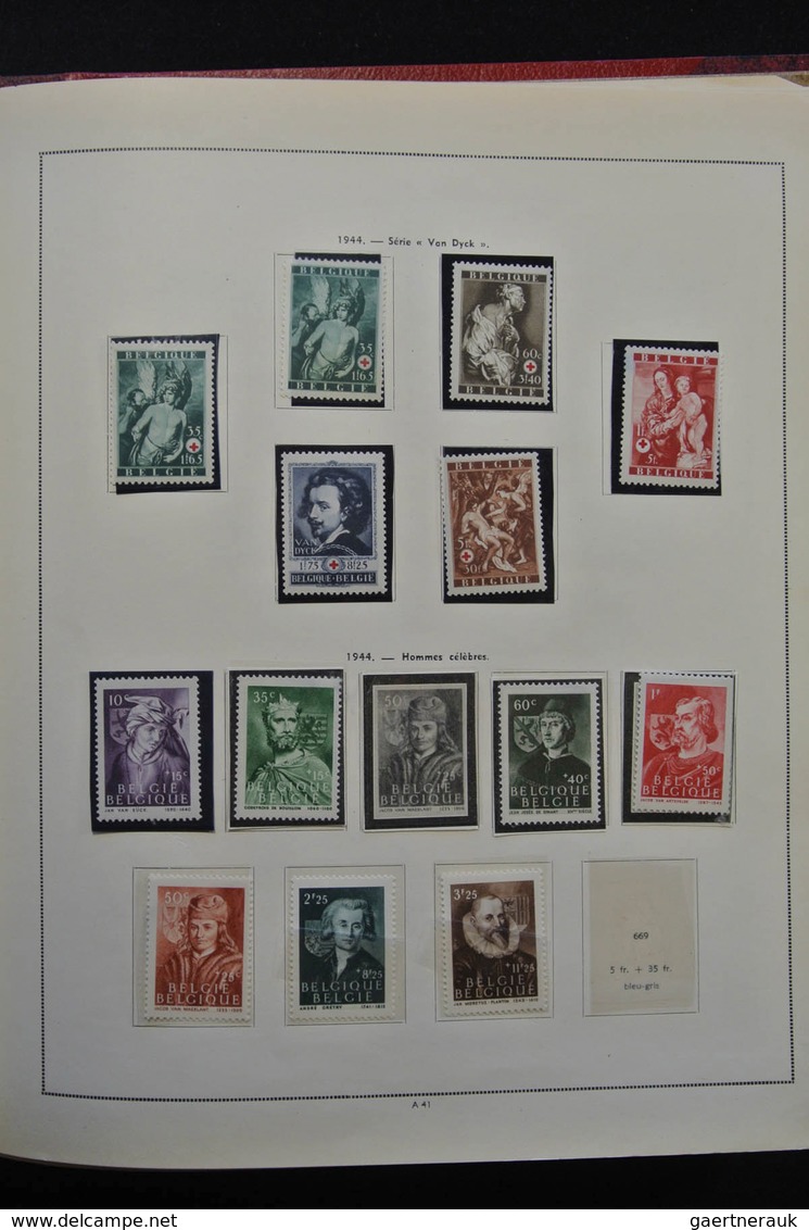 26091 Belgien: 1850/1947: MNH, mint hinged and used remainder collection Belgium 1850-1947 in old album wi