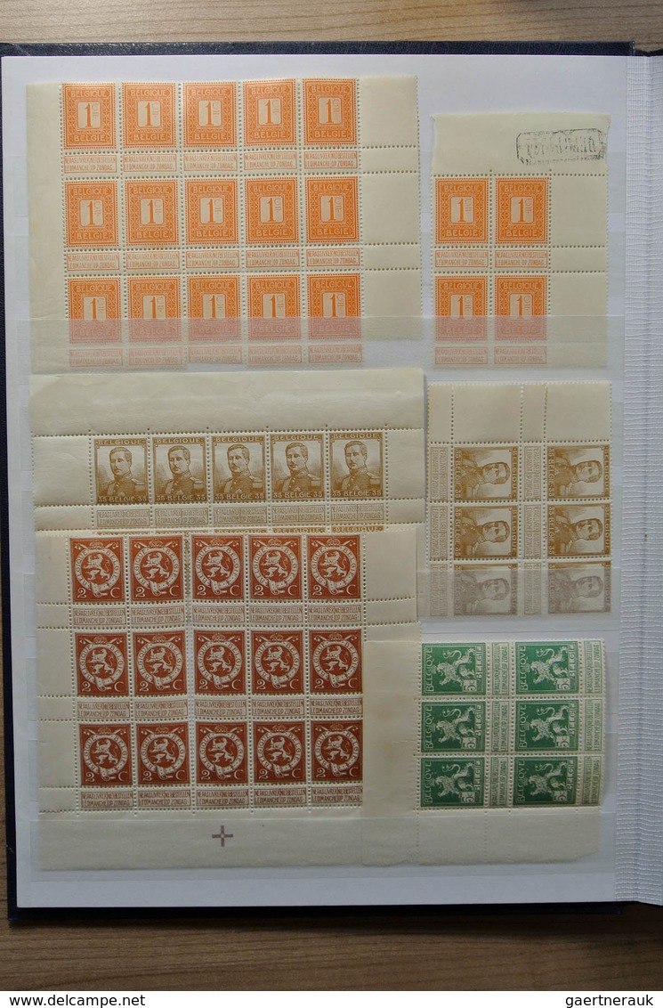 26104 Belgien: Issue 1912. Interesting Lot Mainly Special Items Like Gutterpairs, Part Sheets, Mnh Stamps, - Autres & Non Classés