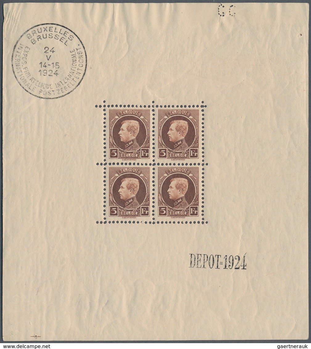 26109 Belgien: 1924 up to now (approx). Box with souvenir and miniature sheets only, several hundred piece