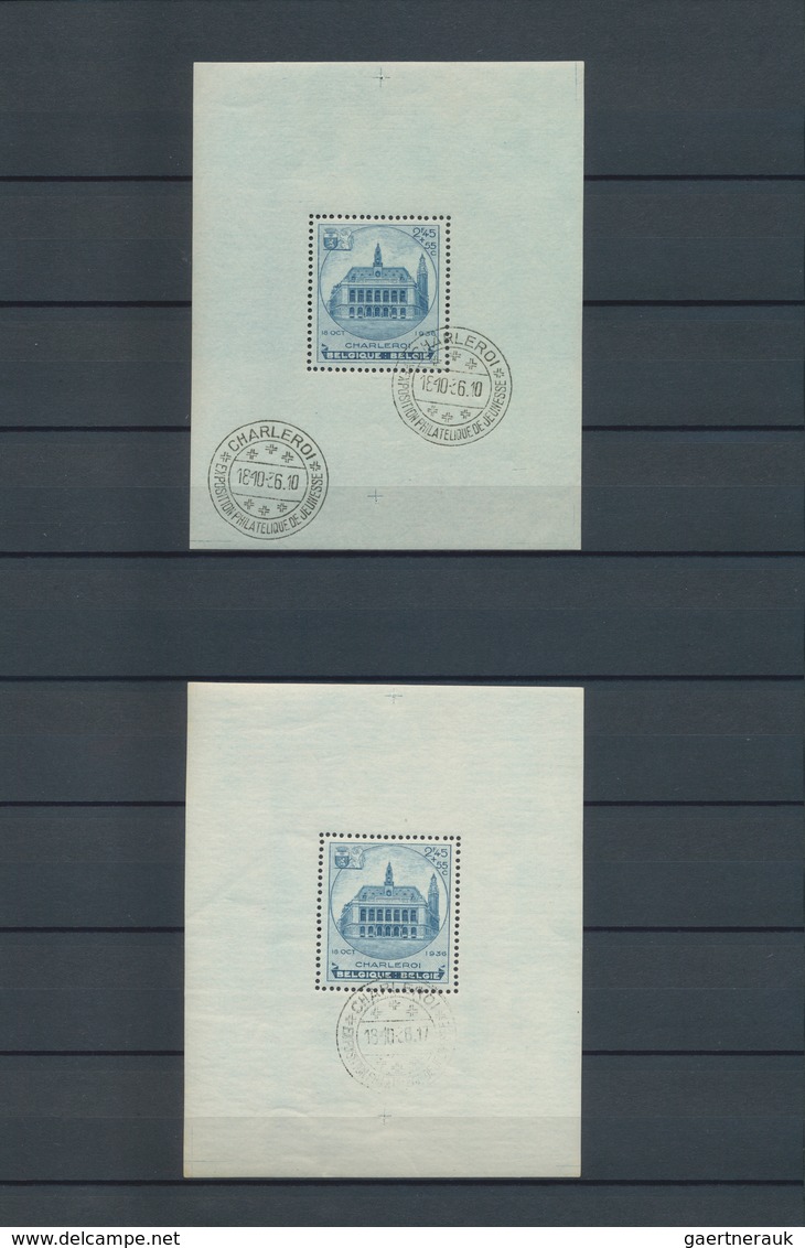 26114 Belgien: 1936, Lot Of Souvenir Sheets: Borgerhout Sheet Six U/m Copies (one With Postmark In Margin) - Autres & Non Classés