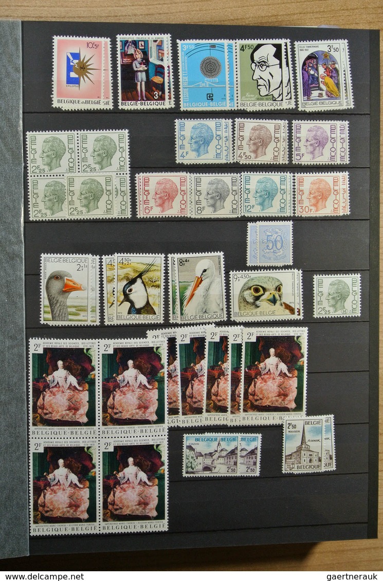 26123 Belgien: 1963-2009. MNH lot Belgium 1963-2009 in 4 stockbooks. Lot contains very much material, incl