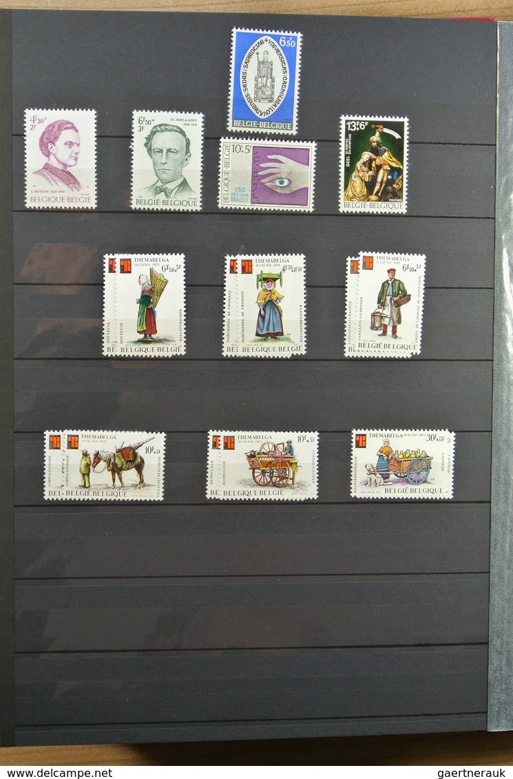 26123 Belgien: 1963-2009. MNH lot Belgium 1963-2009 in 4 stockbooks. Lot contains very much material, incl