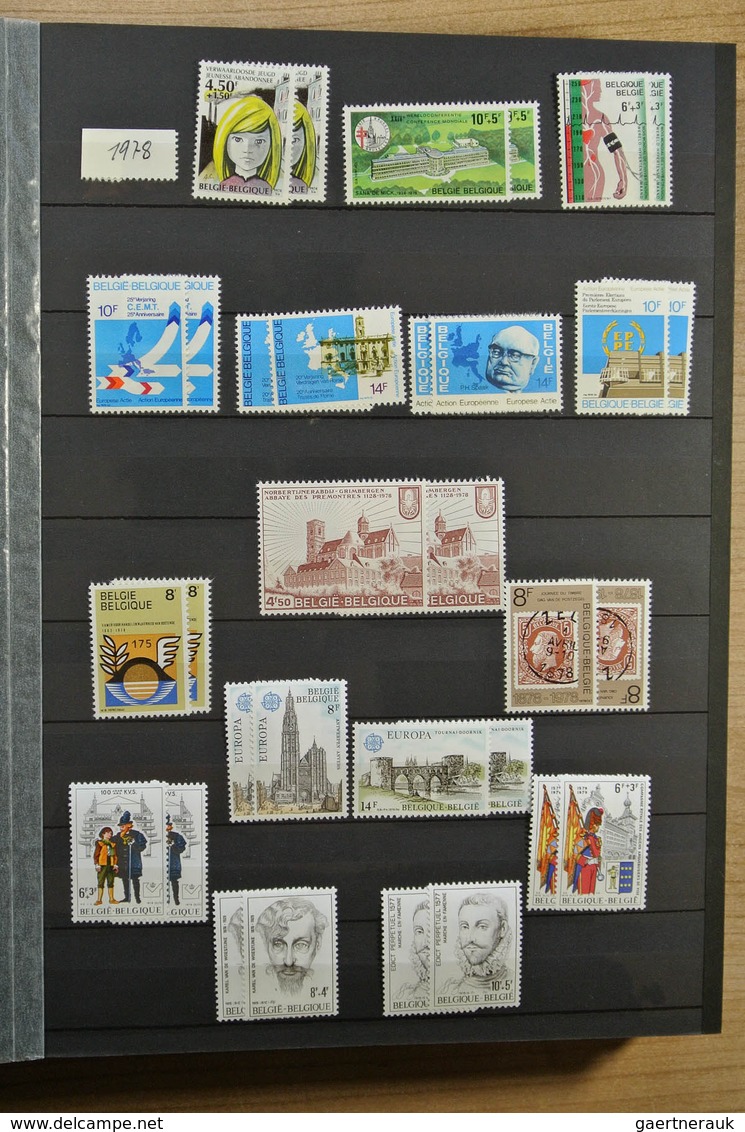 26123 Belgien: 1963-2009. MNH lot Belgium 1963-2009 in 4 stockbooks. Lot contains very much material, incl