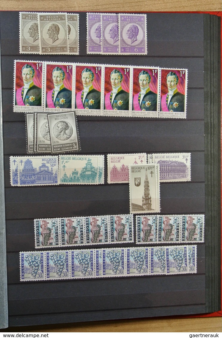 26123 Belgien: 1963-2009. MNH lot Belgium 1963-2009 in 4 stockbooks. Lot contains very much material, incl