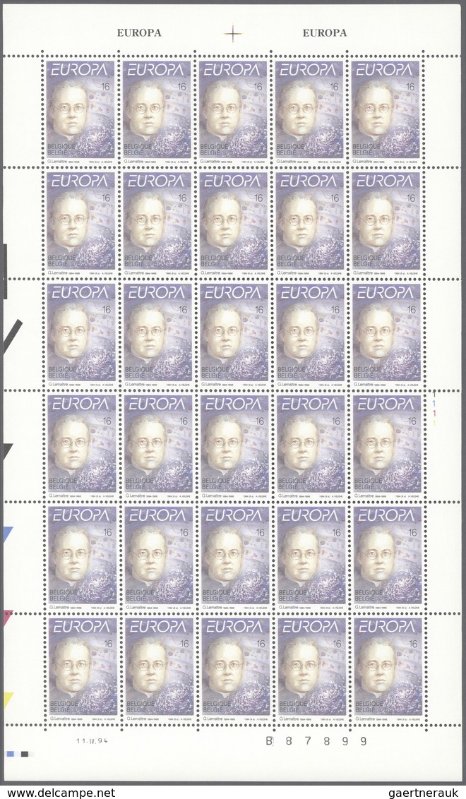 26126 Belgien: 1994/2000, All Europa Issues Of These Years In Sheets Of 30 Stamps Each, Mint Never Hinged. - Autres & Non Classés