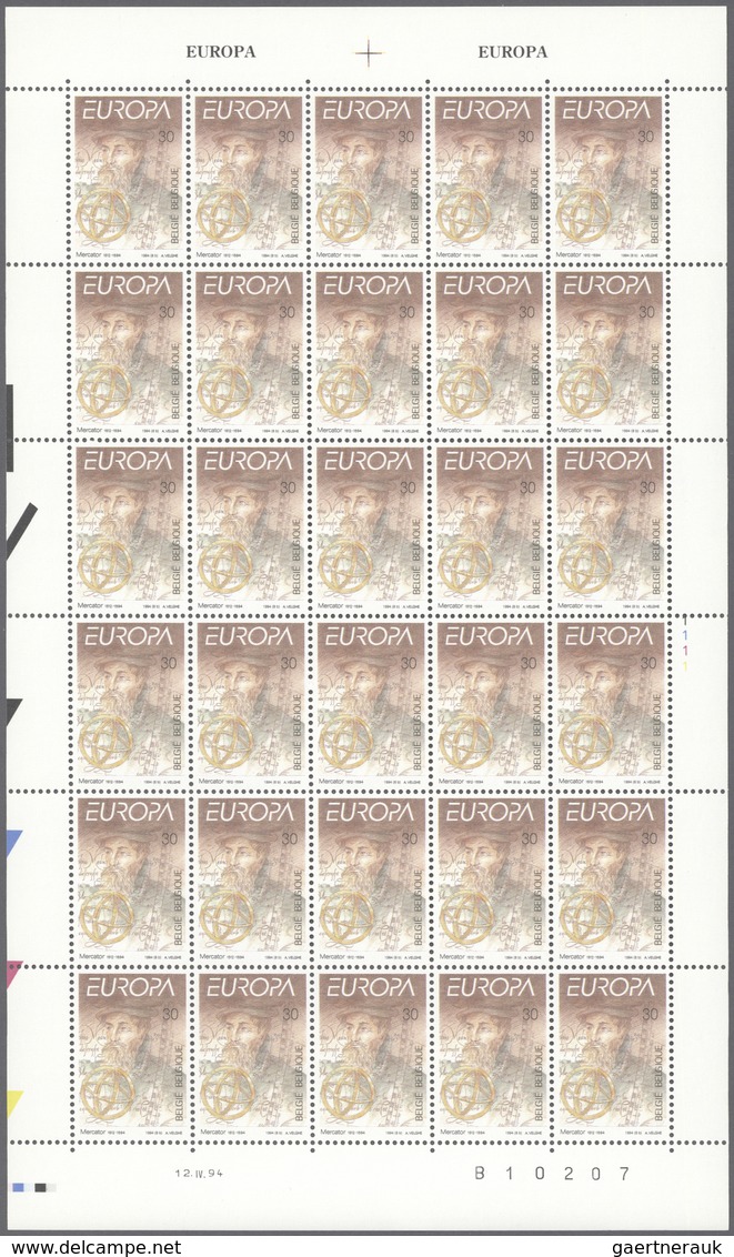 26126 Belgien: 1994/2000, All Europa Issues Of These Years In Sheets Of 30 Stamps Each, Mint Never Hinged. - Autres & Non Classés