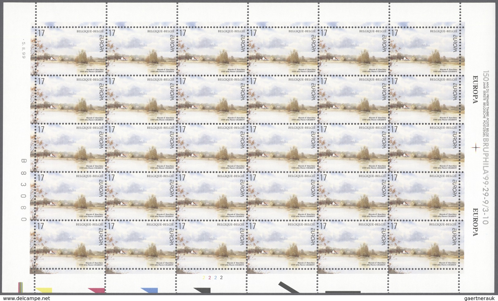 26126 Belgien: 1994/2000, All Europa Issues Of These Years In Sheets Of 30 Stamps Each, Mint Never Hinged. - Autres & Non Classés