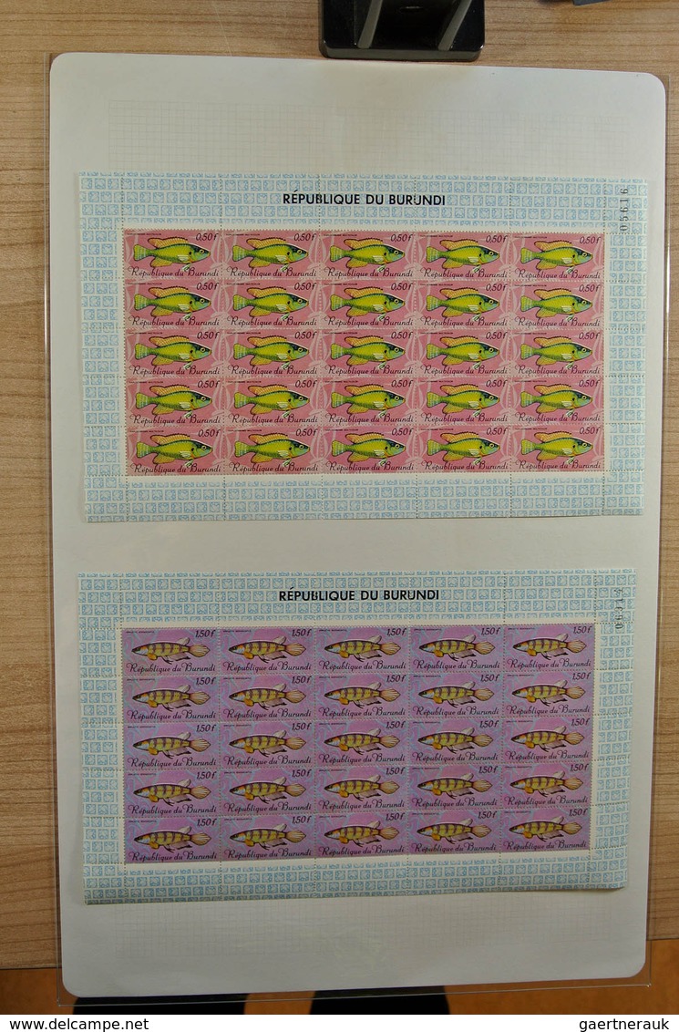 26127 Belgien: Folder With Ca. 85, Mostly MNH, Complete Sheets Of Various Belgian Territories, Including B - Autres & Non Classés