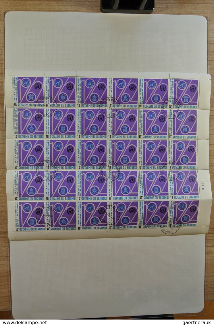 26127 Belgien: Folder with ca. 85, mostly MNH, complete sheets of various Belgian territories, including B