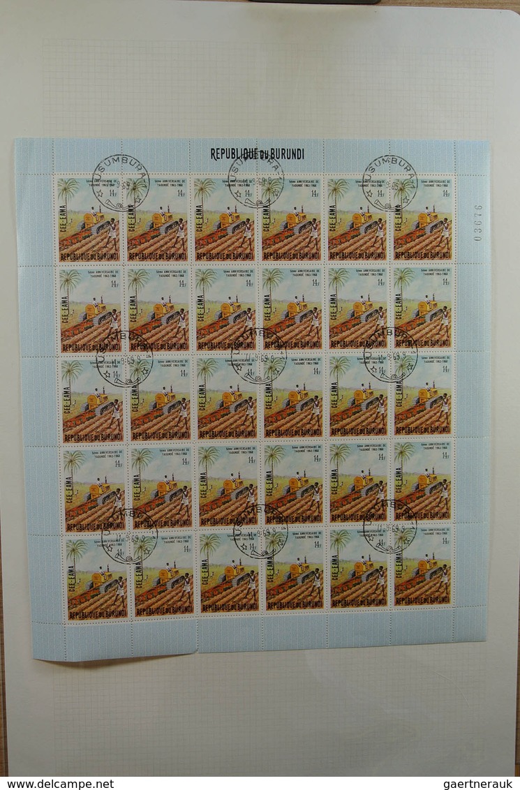 26127 Belgien: Folder with ca. 85, mostly MNH, complete sheets of various Belgian territories, including B