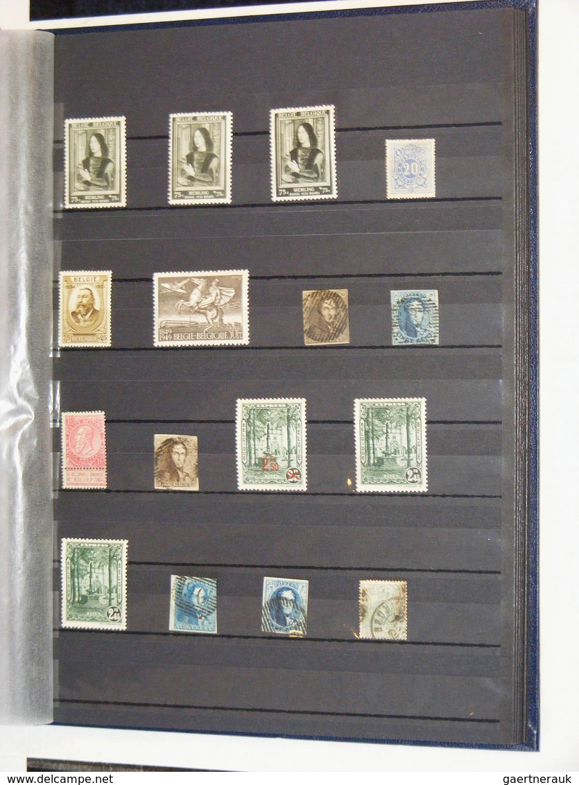 26129 Belgien: Stockbook With Mostly Better MNH, Mint Hinged And Used Material Of Belgium. Nice Assortment - Autres & Non Classés