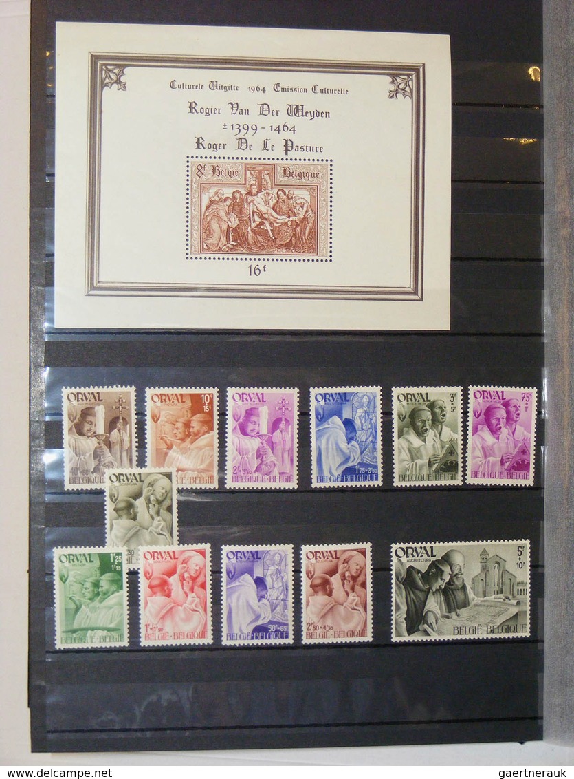 26129 Belgien: Stockbook with mostly better MNH, mint hinged and used material of Belgium. Nice assortment