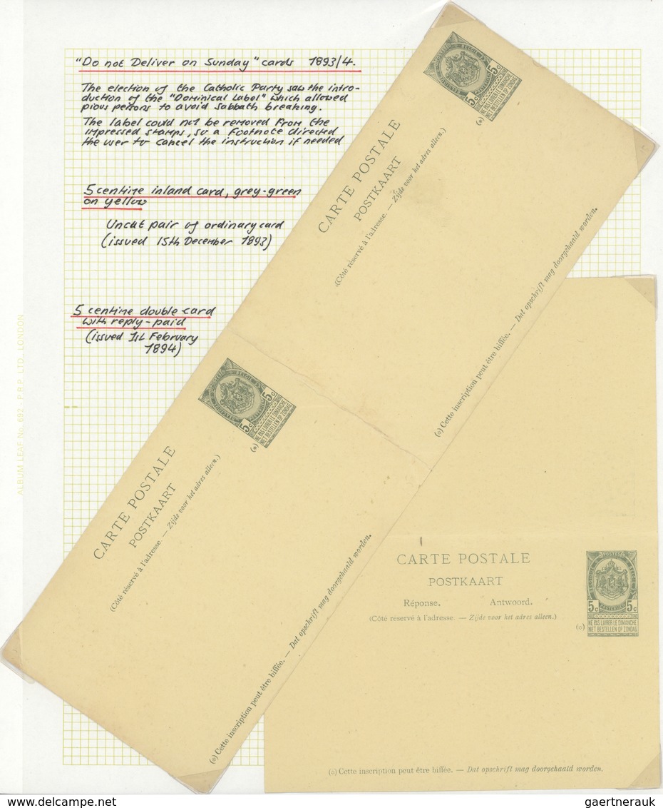 26135 Belgien - Ganzsachen: 1870/1960: Specialised Collection Of Well Over 350 Envelopes And Postcards Wit - Autres & Non Classés