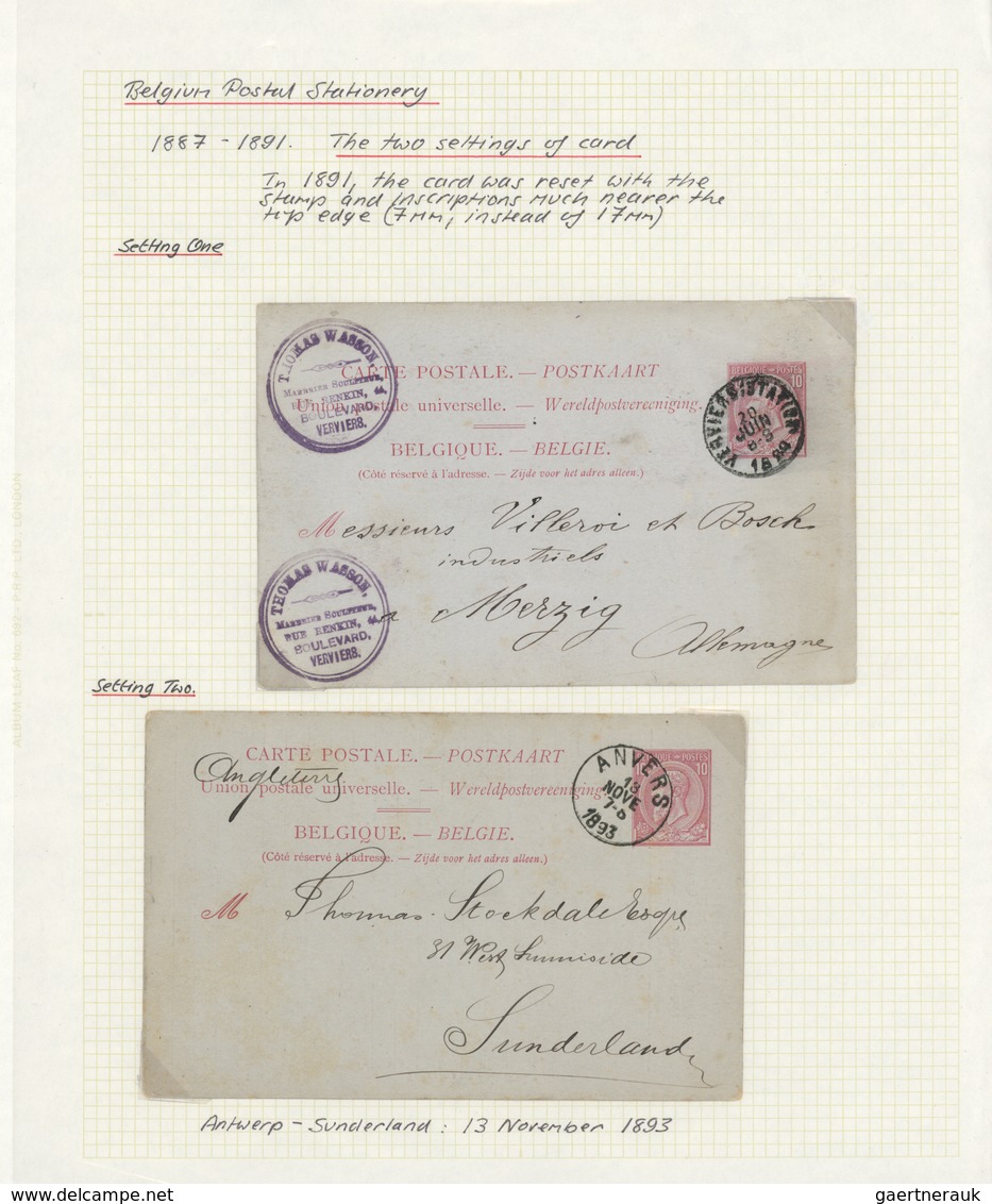 26135 Belgien - Ganzsachen: 1870/1960: Specialised Collection Of Well Over 350 Envelopes And Postcards Wit - Autres & Non Classés