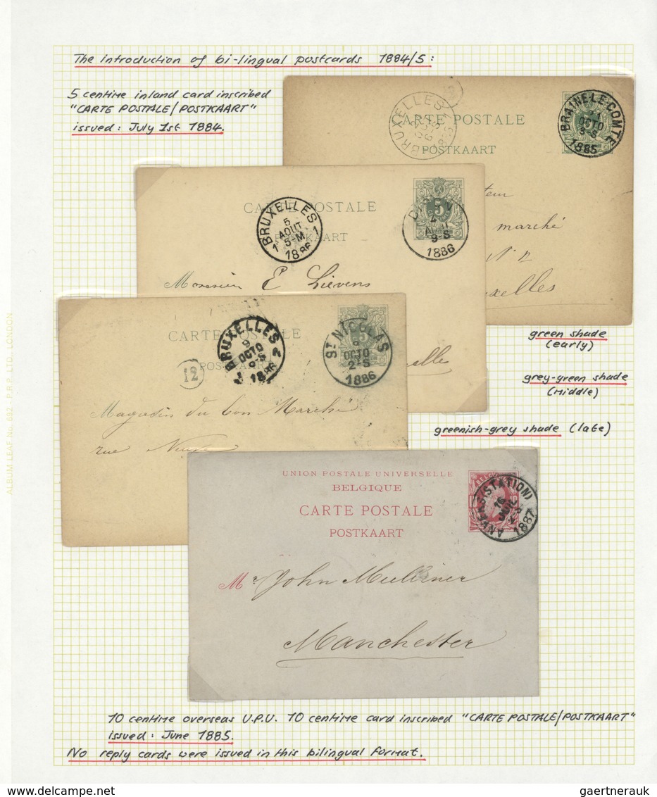 26135 Belgien - Ganzsachen: 1870/1960: Specialised collection of well over 350 envelopes and postcards wit