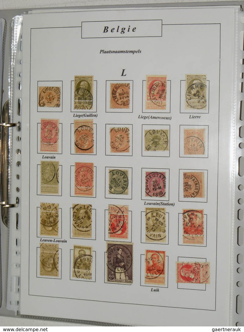 26144 Belgien - Stempel: Album and stockbook with a collection citycancels of Belgium. Collection contains