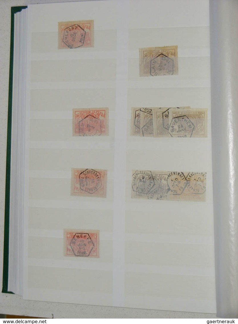 26145 Belgien - Stempel: Beautiful cancel collection on 1st and 2nd emission railroad stamps of Belgium in