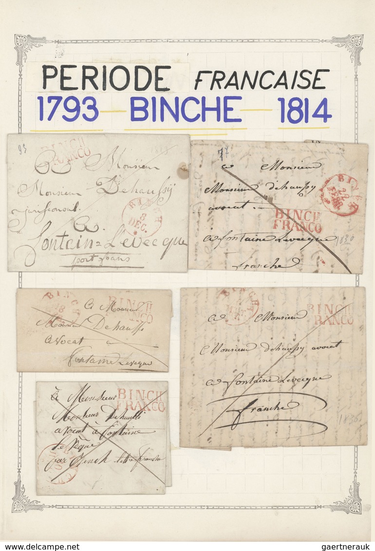 26146 Belgien - Stempel: BINCHE, 1750/1860 Ca., Very Comprehensive Accumulation Of A Business Corresponden - Autres & Non Classés