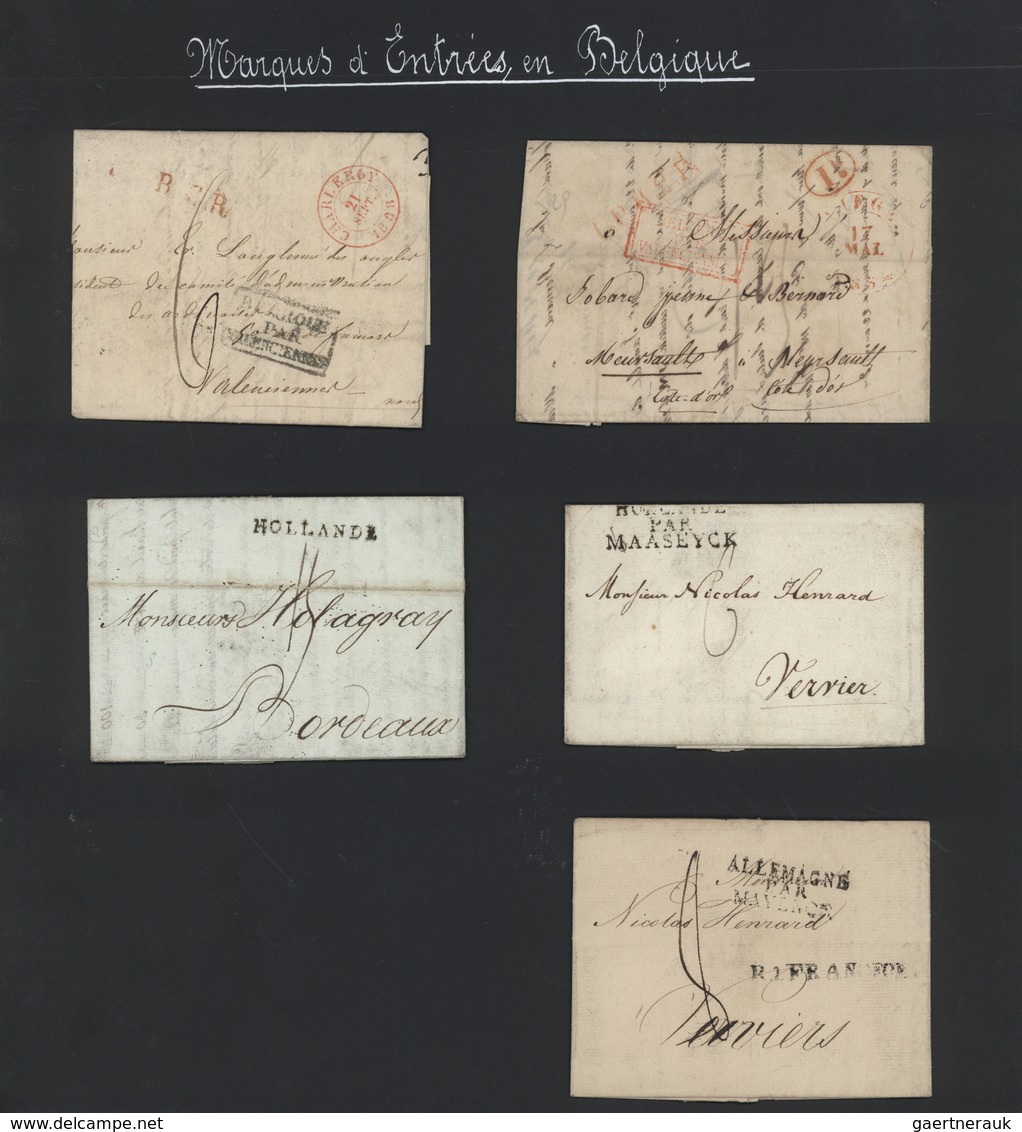 26148 Belgien - Stempel: TRANSIT MARKINGS, MARQUES D'ENTREES En Belgique, 1803/1852 Ca., Collection Of 23 - Autres & Non Classés