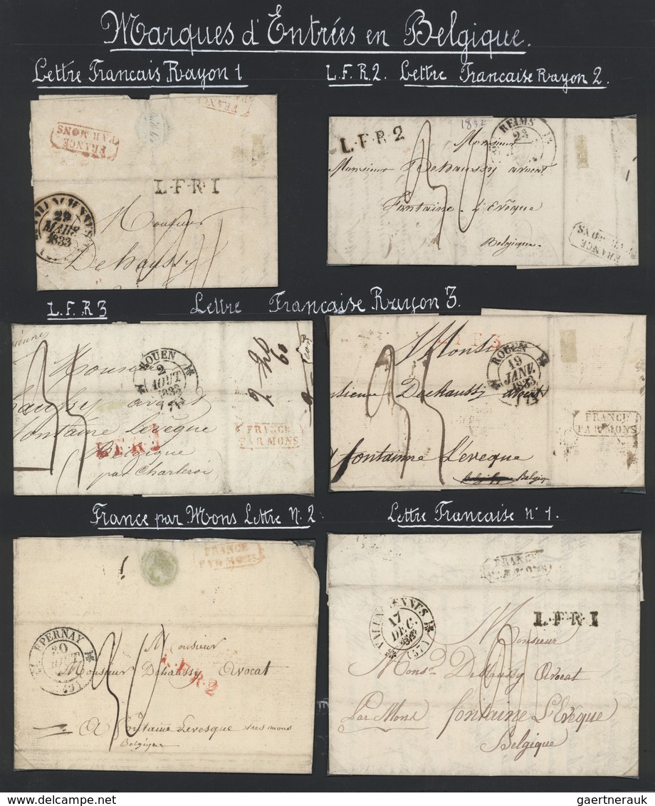 26148 Belgien - Stempel: TRANSIT MARKINGS, MARQUES D'ENTREES En Belgique, 1803/1852 Ca., Collection Of 23 - Autres & Non Classés