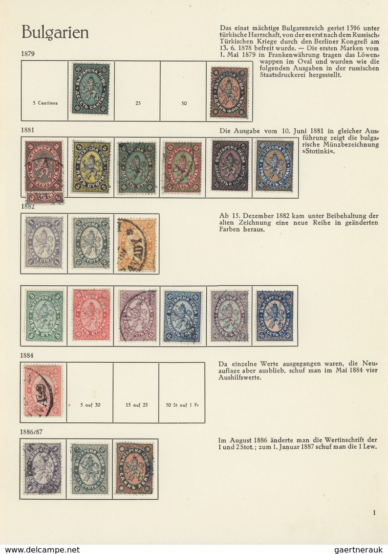 26185 Bulgarien: 1879-1964, Gepflegte Sammlung Im Sprechenden Behrens Album Ab Erstausgaben, Anfangs Meist - Lettres & Documents