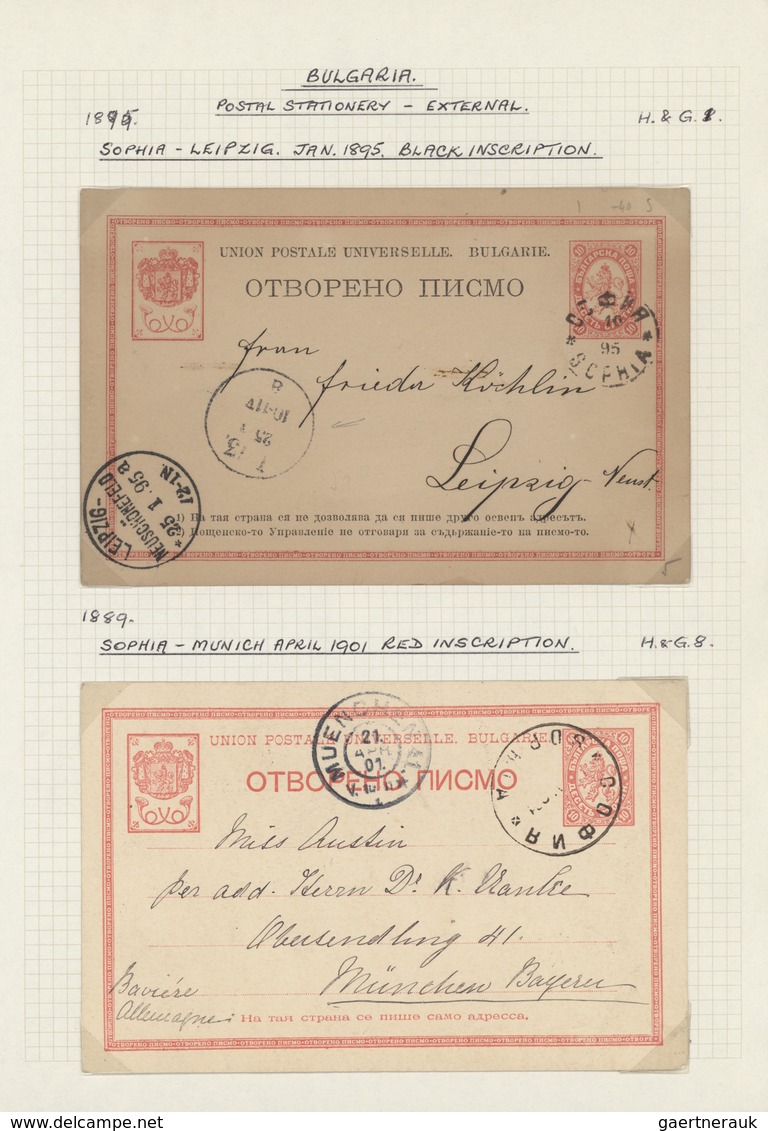 26194 Bulgarien: 1881/1940 (ca.), Collection Of Apprx. 90 Used/unused Stationery Resp. Covers, Neatly Arra - Lettres & Documents